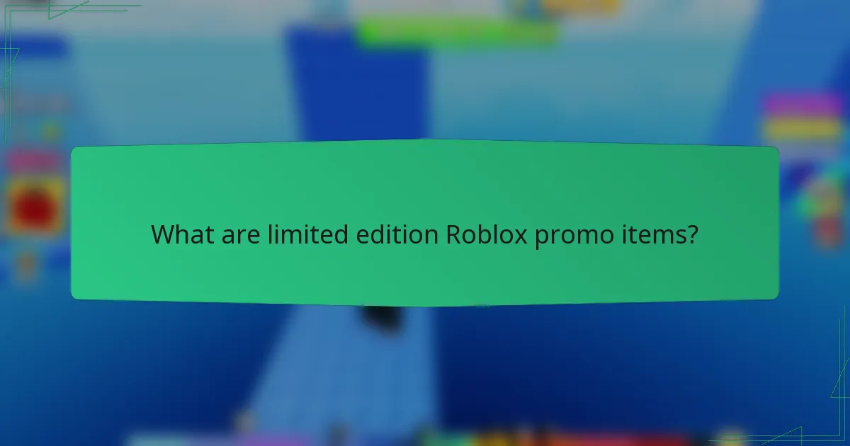 What are limited edition Roblox promo items?