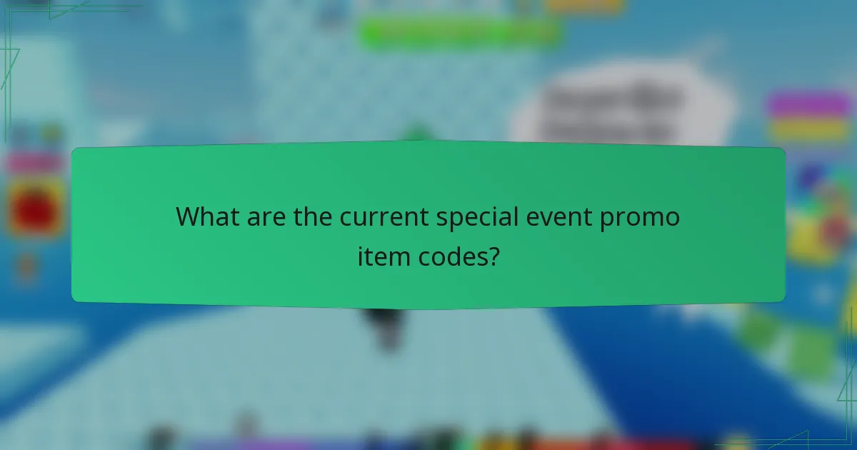 What are the current special event promo item codes?