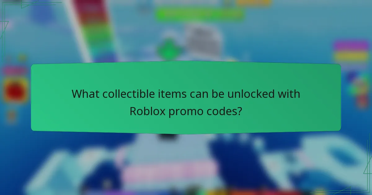 What collectible items can be unlocked with Roblox promo codes?