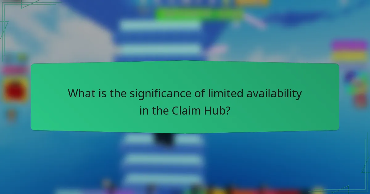 What is the significance of limited availability in the Claim Hub?